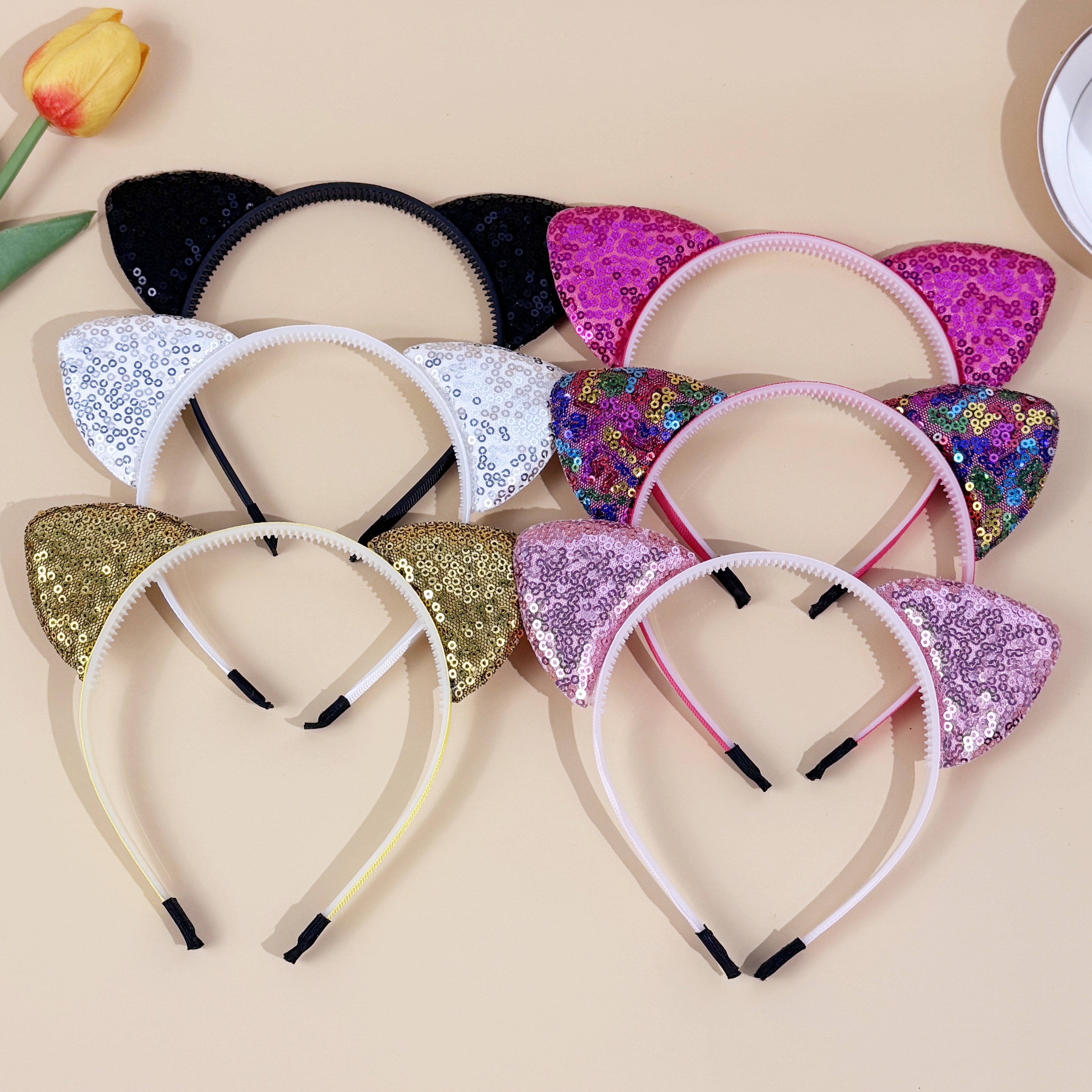 6/12pcs Sequin Cat Ear Headban - Leatherwork Pony recensione e prezzo