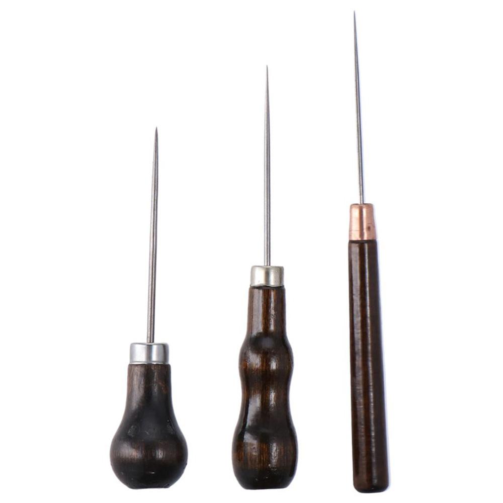 3Pcs Wooden Handle Scratch Awl - Leatherwork Punching Tool recensione e prezzo