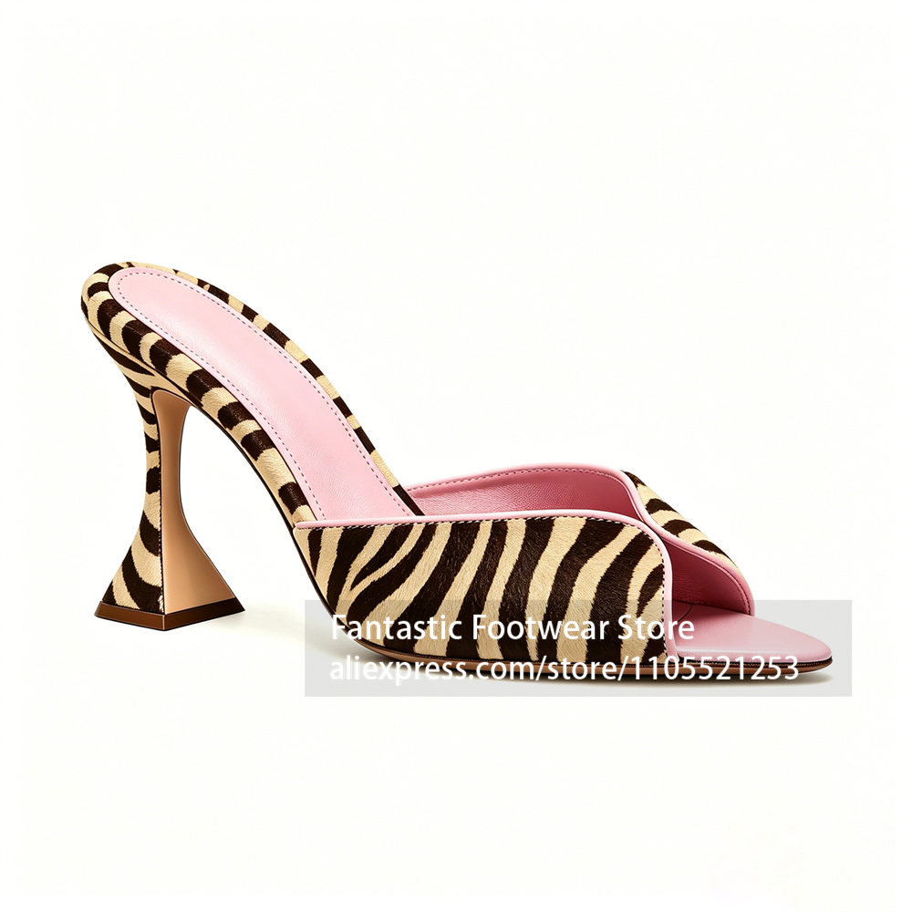 Zebra Print Open Toe Flared He - Leatherwork Pony recensione e prezzo