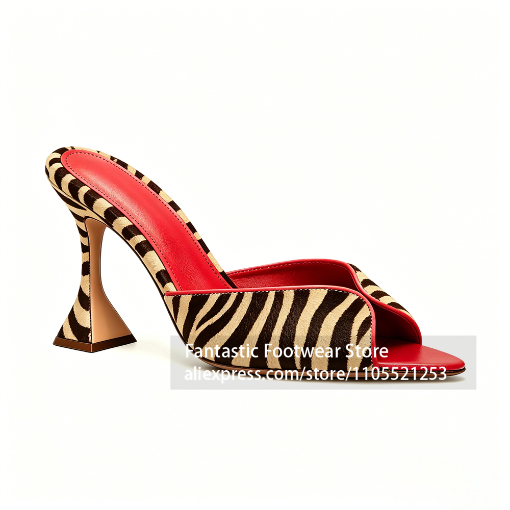 Zebra Print Open Toe Flared He - Leatherwork Pony recensione e prezzo