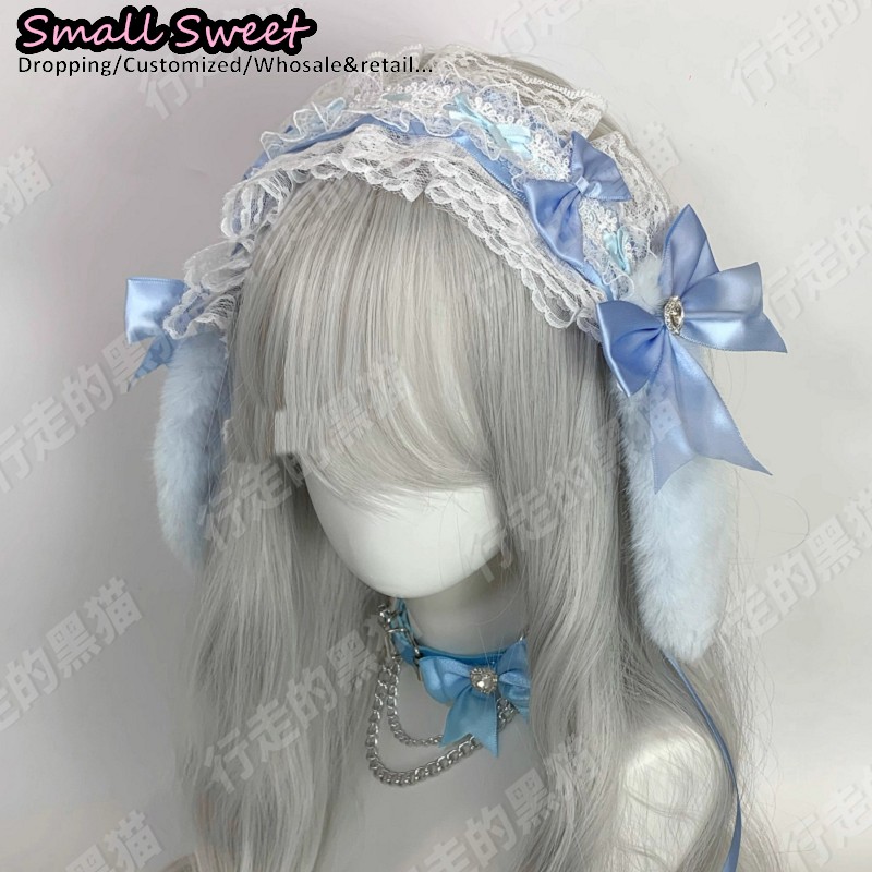 Goth Bunny Ear Bow Hair bands  - Leatherwork Pony recensione e prezzo