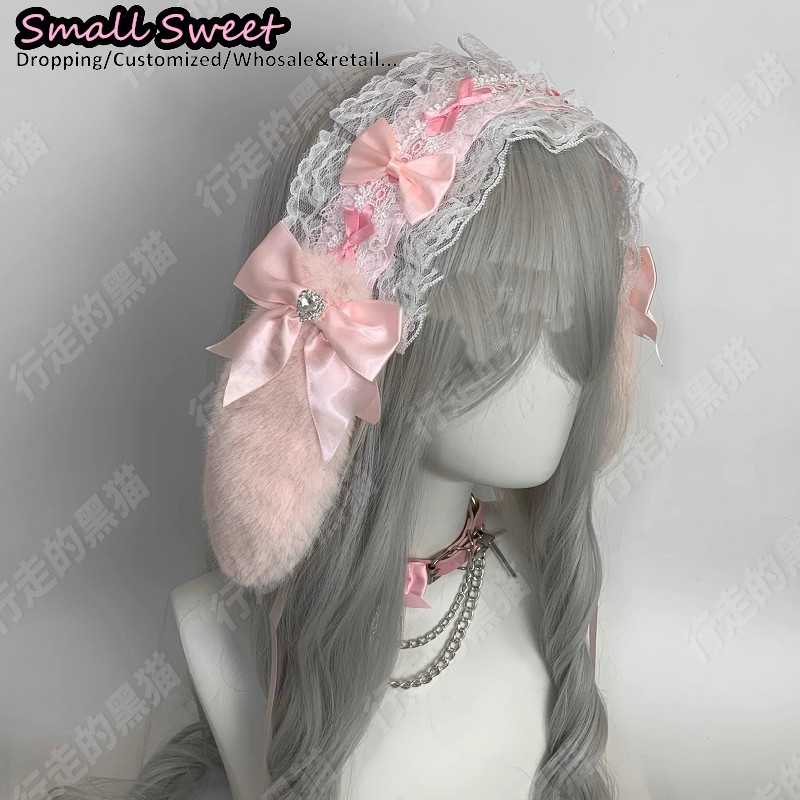 Goth Bunny Ear Bow Hair bands  - Leatherwork Pony recensione e prezzo