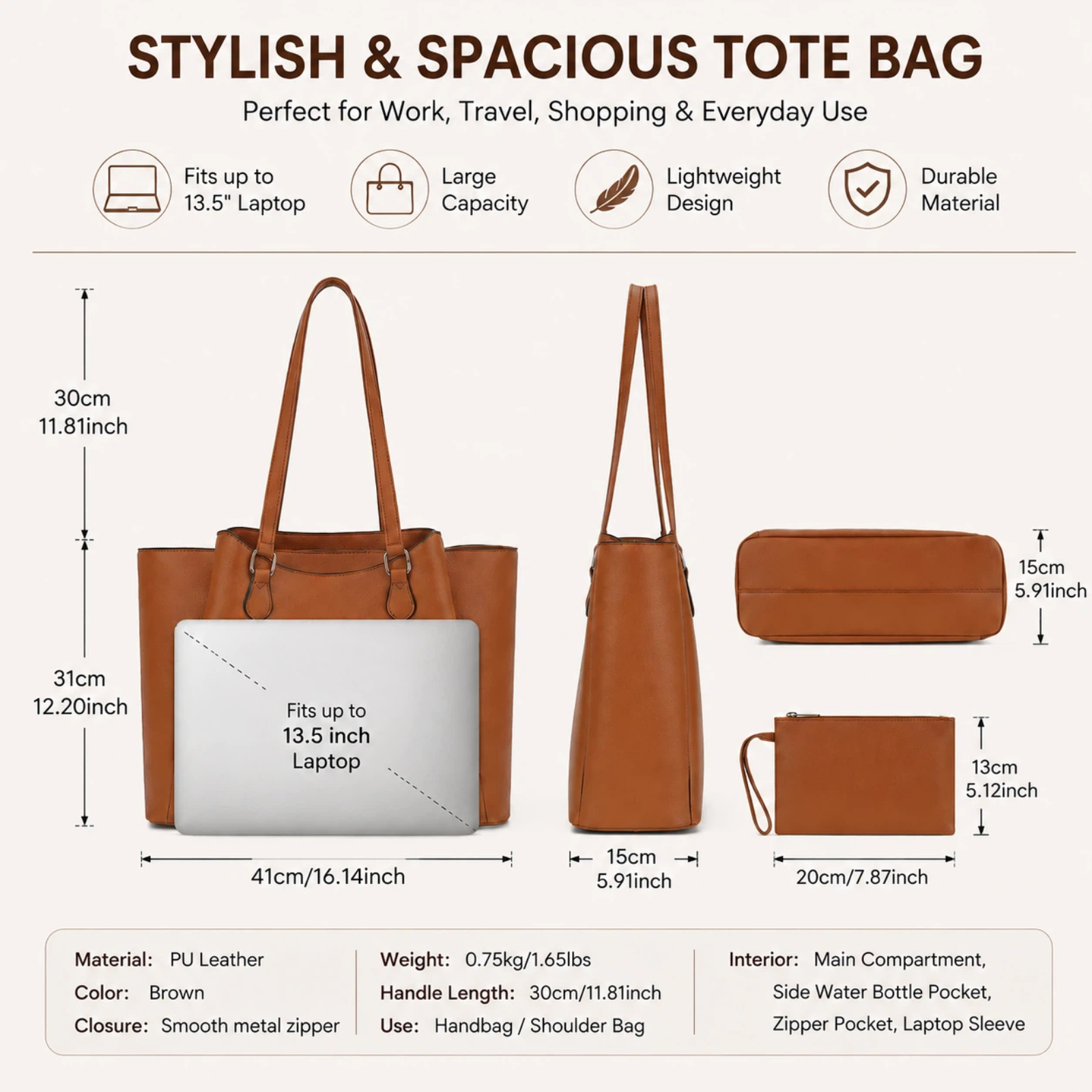 Tote Bag for Women, Large PU L - Leather Working recensione e prezzo