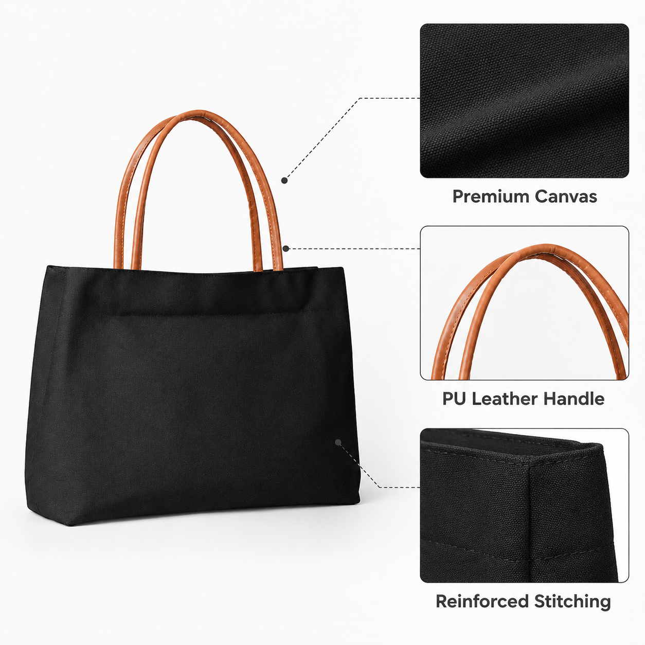 Minimalist Canvas Tote Bag Wom - Leather Work Handbags For Women recensione e prezzo