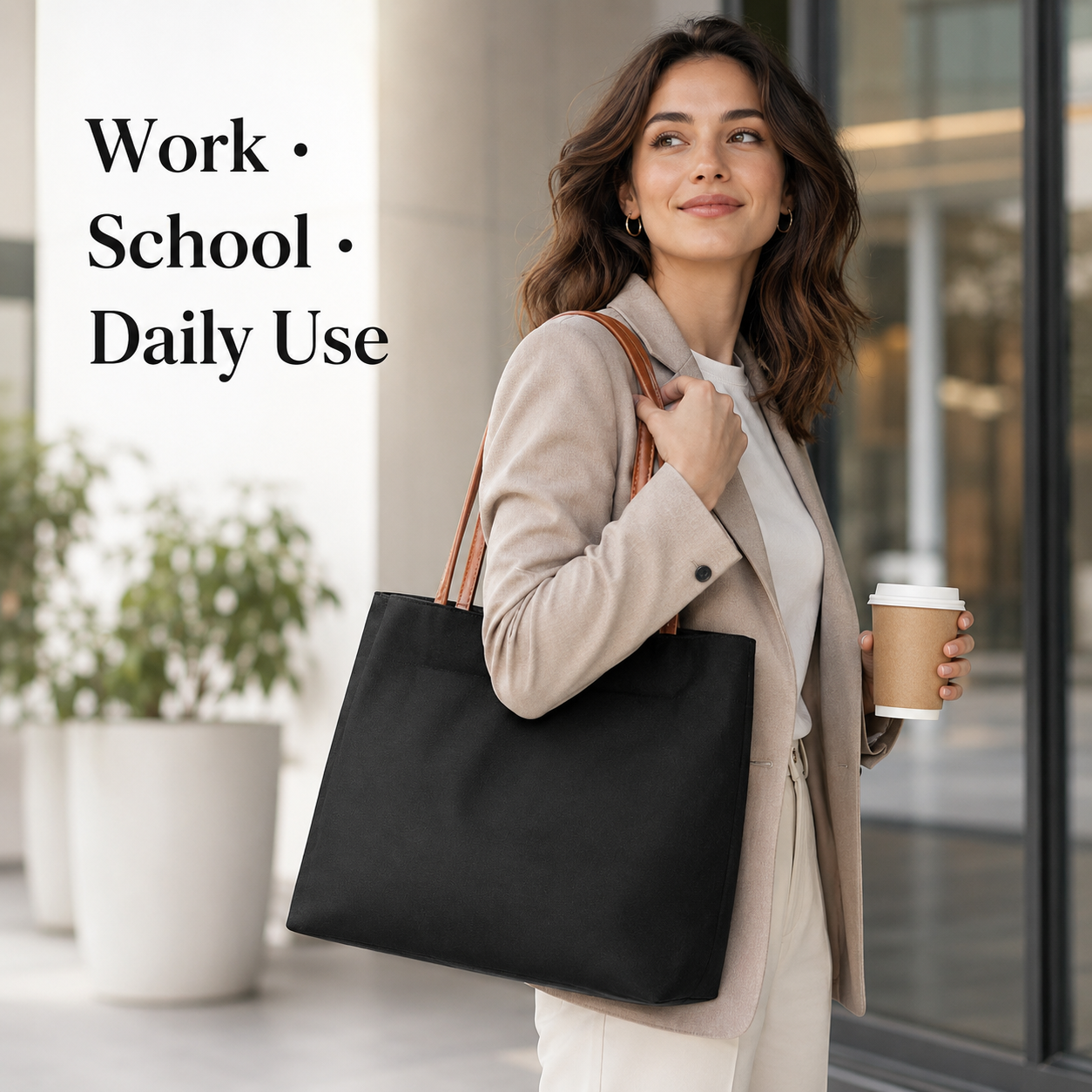 Minimalist Canvas Tote Bag Wom - Leather Work Handbags For Women recensione e prezzo