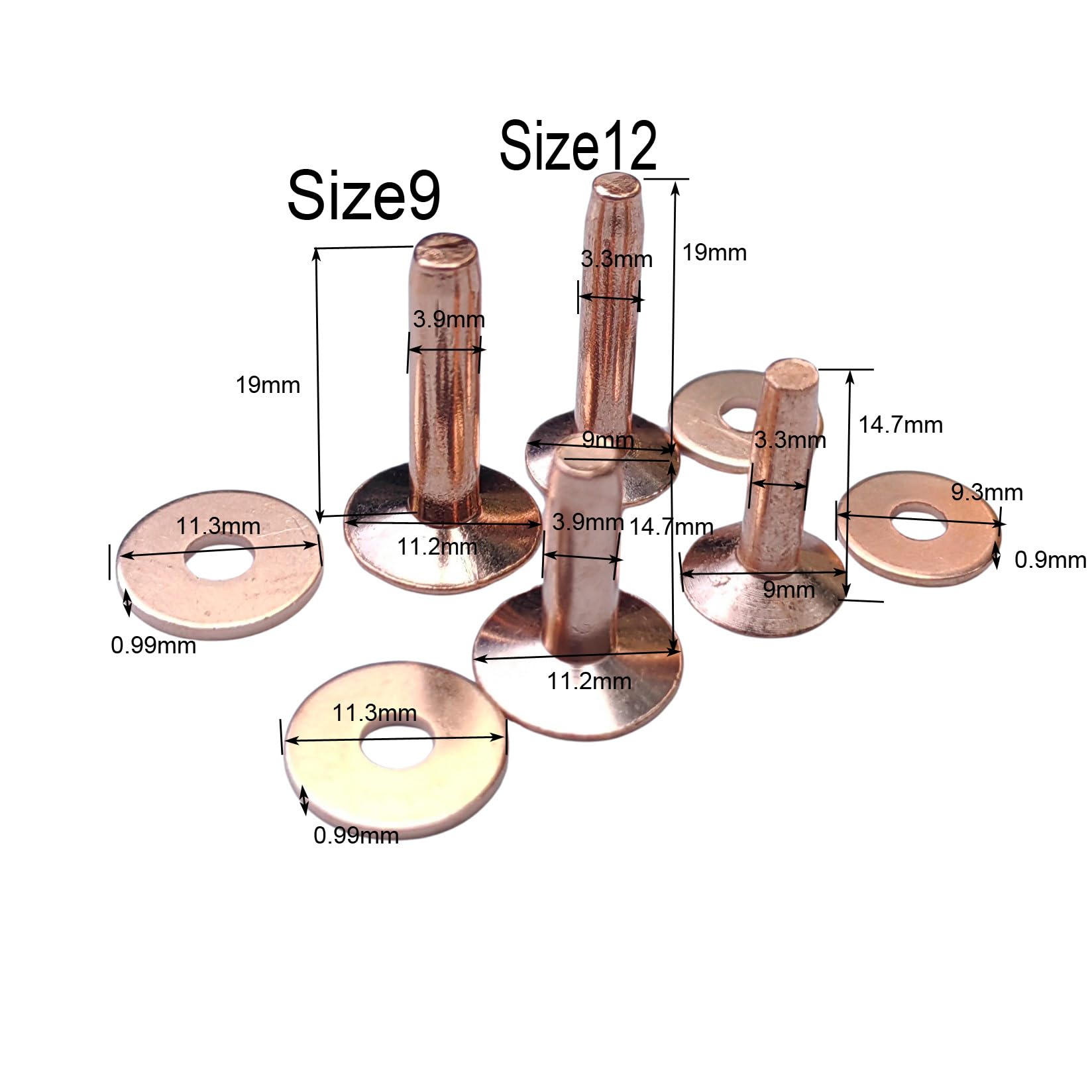 Copper Rivets and Burrs  #9 an - Leatherwork Punching Tool recensione e prezzo