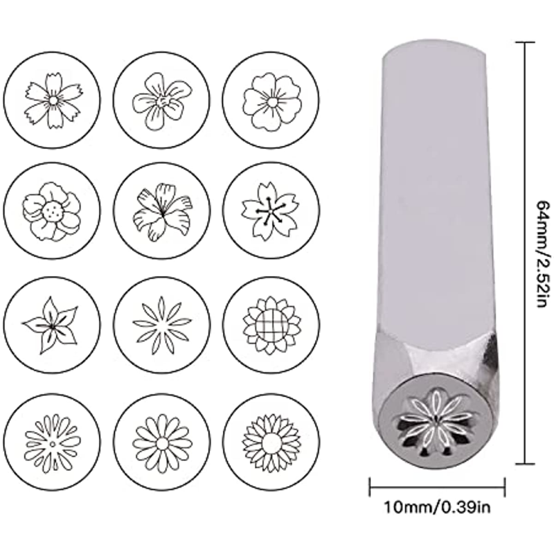 6mm flowers pattern metal stam - Leatherwork Punching Tool recensione e prezzo