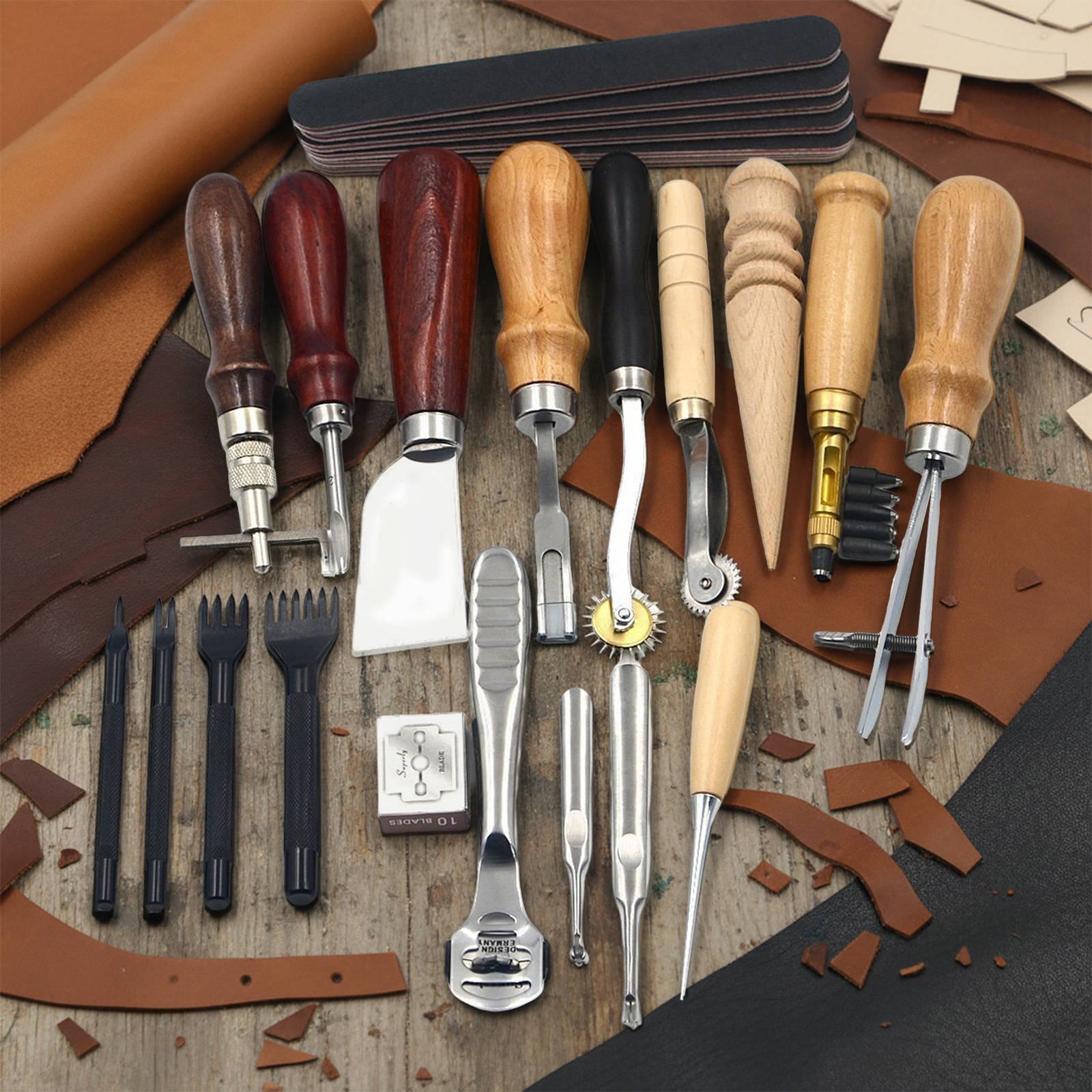Leather Tools, 19 Pcs Leather  - Leatherwork Punching Tool recensione e prezzo