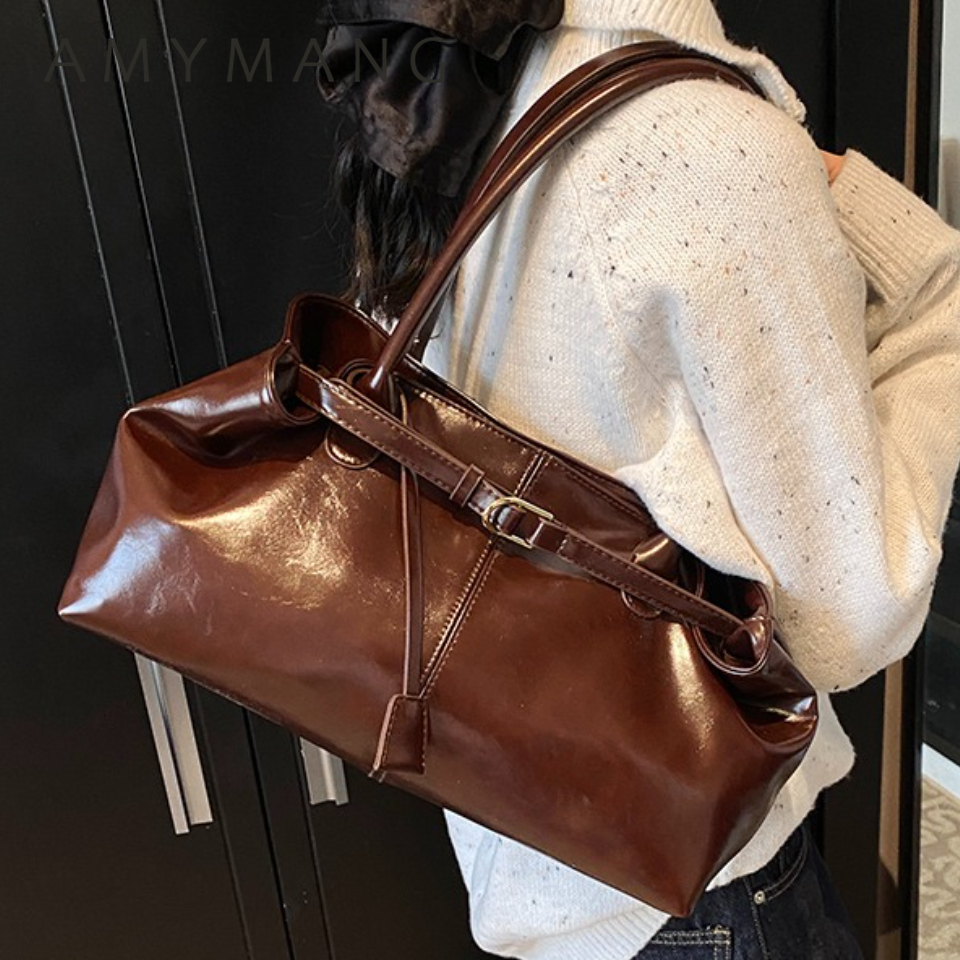 Winter Oil PU Leather Hobo Han - Leather Work Handbags For Women recensione e prezzo
