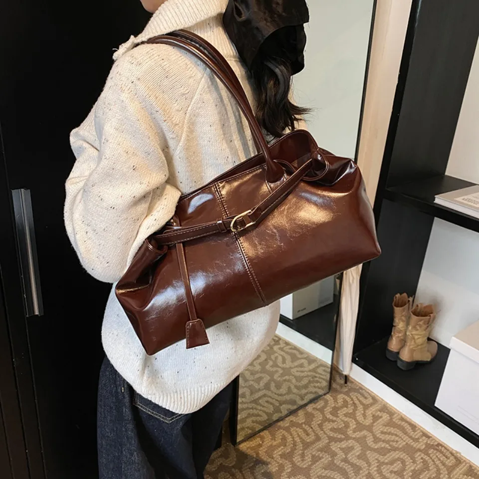 Winter Oil PU Leather Hobo Han - Leather Work Handbags For Women recensione e prezzo