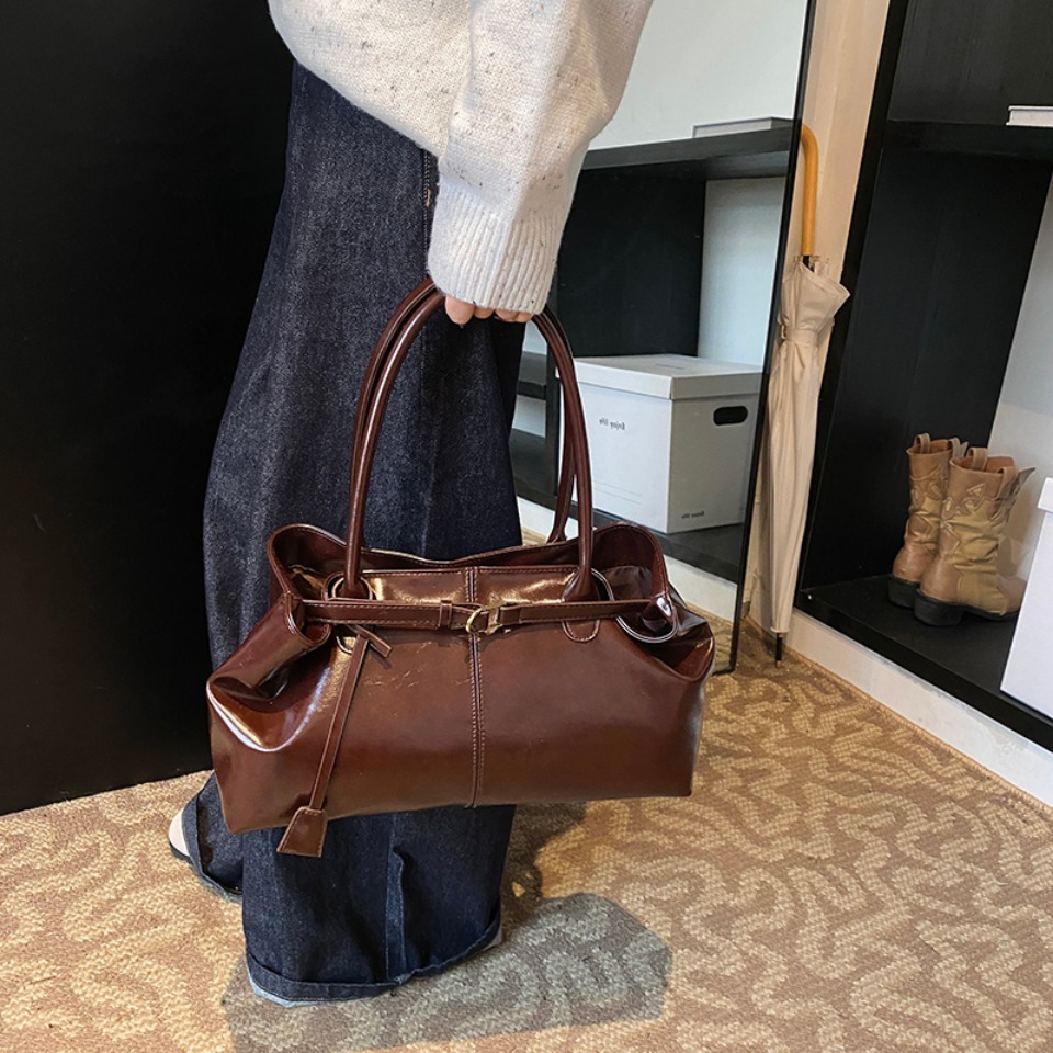 Winter Oil PU Leather Hobo Han - Leather Work Handbags For Women recensione e prezzo
